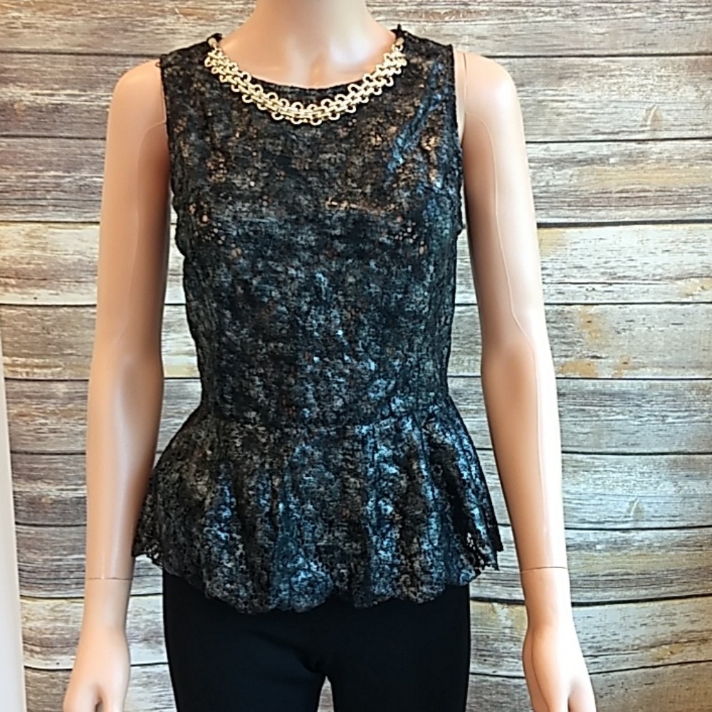 NWT Tenax Silver/Black Top